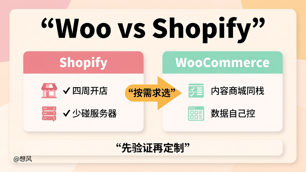 Woo vs Shopify:Shopify四周开店,Woo内容商城同栈