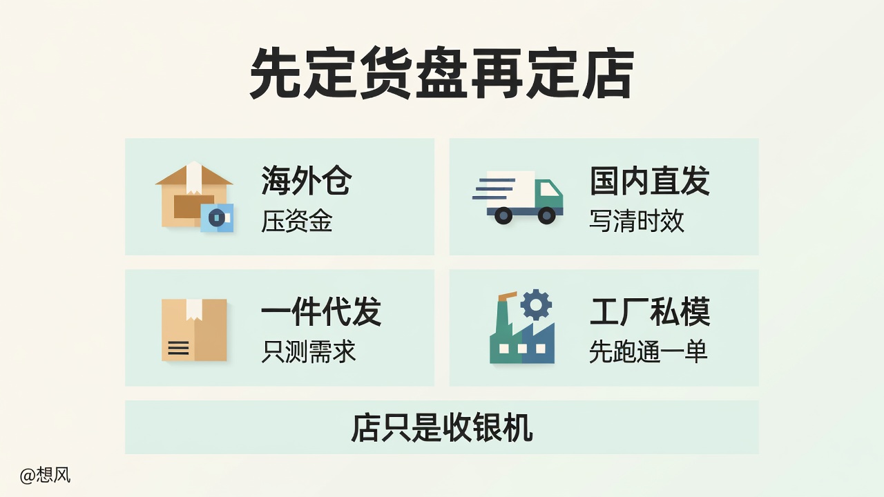 先定货盘再定店:海外仓、国内直发、一件代发、工厂私模
